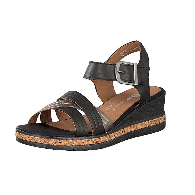 Sandalias Cunha Rieker D3057-01 Para Mulher - Pretas